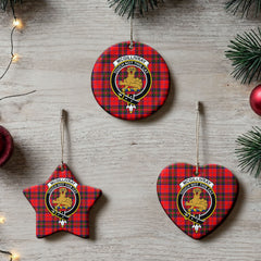 McGillivray Modern Tartan Crest Christmas Ceramic Ornament