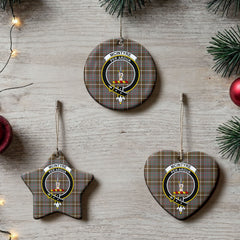 McIntyre Hunting Weathered Tartan Crest Christmas Ceramic Ornament