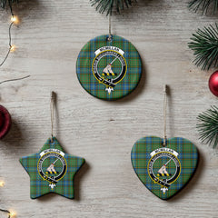 McMillan Hunting Ancient Tartan Crest Christmas Ceramic Ornament
