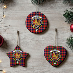 McPherson Modern Tartan Crest Christmas Ceramic Ornament