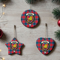 McTavish Modern Tartan Crest Christmas Ceramic Ornament