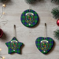 Monteith Tartan Crest Christmas Ceramic Ornament