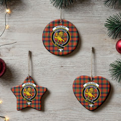 Nicolson Ancient Tartan Crest Christmas Ceramic Ornament