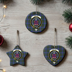 Ogilvie Hunting Modern Tartan Crest Christmas Ceramic Ornament