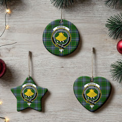 Pringle Tartan Crest Christmas Ceramic Ornament