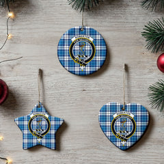 Roberton Tartan Crest Christmas Ceramic Ornament