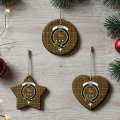 Scott Brown Modern Tartan Crest Christmas Ceramic Ornament