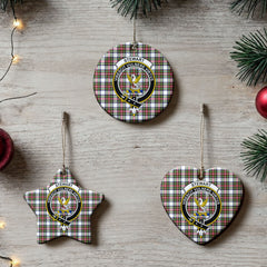 Stewart Dress Modern Tartan Crest Christmas Ceramic Ornament