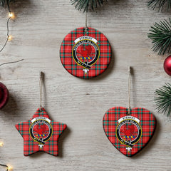 Stewart (Stuart) of Bute Tartan Crest Christmas Ceramic Ornament