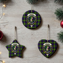 Watson Modern Tartan Crest Christmas Ceramic Ornament