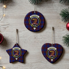 Wedderburn Tartan Crest Christmas Ceramic Ornament