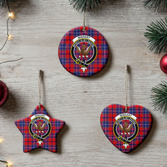 Wishart Dress Tartan Crest Christmas Ceramic Ornament