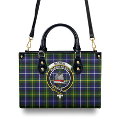 McNeil of Barra Modern Tartan Crest Leather Handbag