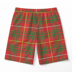 Bruce Modern Tartan Crest Men's Beach Shorts
