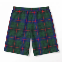Davidson Modern Tartan Crest Men's Beach Shorts