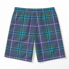 Douglas Modern Tartan Crest Men's Beach Shorts