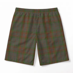 Gray Tartan Crest Men's Beach Shorts