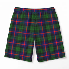Urquhart Modern Tartan Crest Men's Beach Shorts
