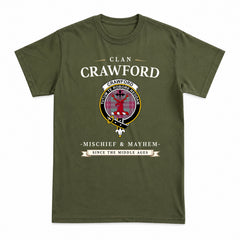 Crawford Ancient Tartan Crest Mischief and Mayhem T-shirt