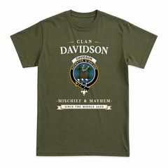 Davidson Ancient Tartan Crest Mischief and Mayhem T-shirt