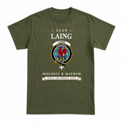 Laing Tartan Crest Mischief and Mayhem T-shirt