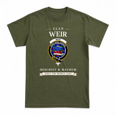 Weir Modern Tartan Crest Mischief and Mayhem T-shirt