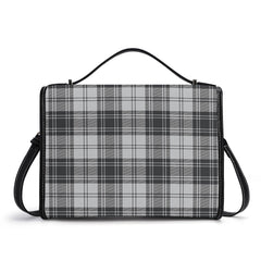 Douglas Grey Modern Tartan Crest Satchel Bag