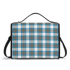 Stewart Muted Blue Tartan Crest Satchel Bag