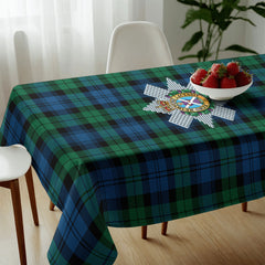 Black Watch Ancient Tartan Crest Tablecloth