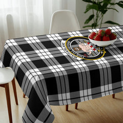 MacFarlane Black - White Tartan Crest Tablecloth