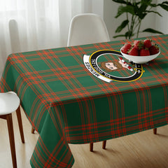 Menzies Green Ancient Tartan Crest Tablecloth