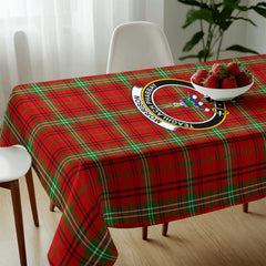 Morrison Red Modern Tartan Crest Tablecloth