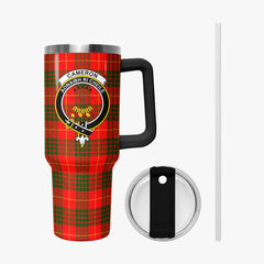 Cameron Modern Tartan Crest 40 oz Insulated Tumbler with Handle