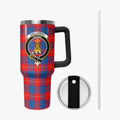 Galloway Red Tartan Crest 40 oz Insulated Tumbler with Handle
