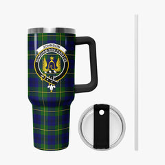Johnson Modern Tartan Crest 40 oz Insulated Tumbler with Handle