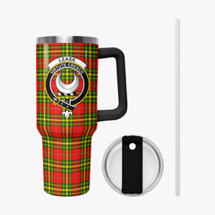 Leask Tartan Crest 40 oz Insulated Tumbler with Handle