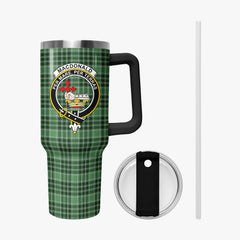 MacDonald Lord of the Isles Hunting Tartan Crest 40 oz Insulated Tumbler with Handle