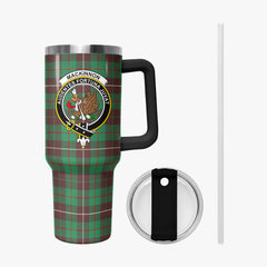 MacKinnon Hunting Ancient Tartan Crest 40 oz Insulated Tumbler with Handle