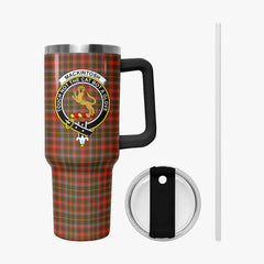 MacKintosh Hunting Weathered Tartan Crest 40 oz Insulated Tumbler with Handle