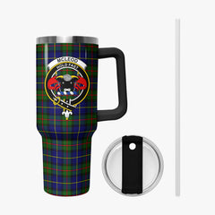 McLeod of Harris Modern Tartan Crest 40 oz Insulated Tumbler with Handle
