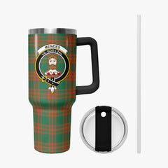 Menzies Green Ancient Tartan Crest 40 oz Insulated Tumbler with Handle