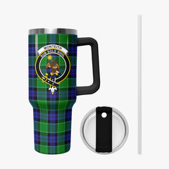 Monteith Tartan Crest 40 oz Insulated Tumbler with Handle