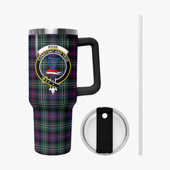 Rose Hunting Modern Tartan Crest 40 oz Insulated Tumbler with Handle