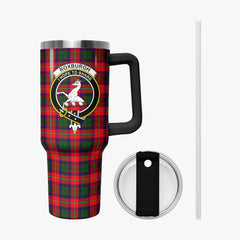 Roxburgh District Tartan Crest 40 oz Insulated Tumbler with Handle