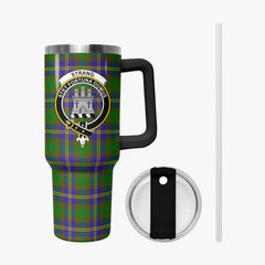 Strang (or Strange) Tartan Crest 40 oz Insulated Tumbler with Handle