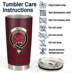 Kelly of Sleat Red Tartan Crest Tumbler