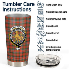 MacPherson Weathered Tartan Crest Tumbler