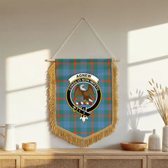 Agnew Ancient Tartan Crest Wall Hanging Banner - Wood Pole