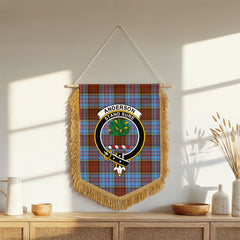 Anderson Modern Tartan Crest Wall Hanging Banner - Wood Pole