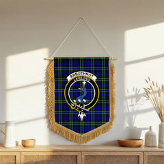 Arbuthnot Modern Tartan Crest Wall Hanging Banner - Wood Pole